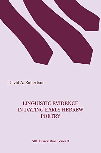 Imagen de archivo de Linguistic Evidence in Dating Early Hebrew Poetry a la venta por PlumCircle