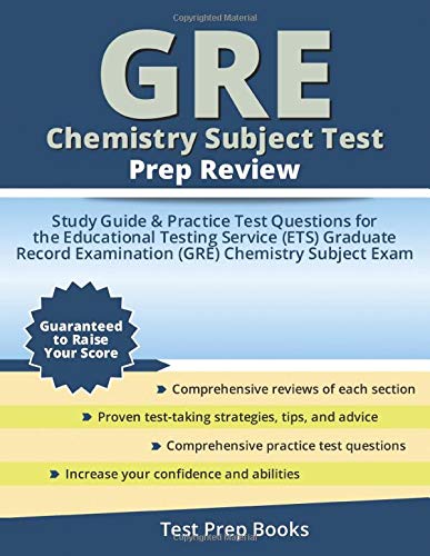 Stock image for GRE Chemistry Subject Test Prep Review: Study Guide & Practice Test Questions for the Educational Testing Service (ETS) Graduate Record Examination (GRE) Chemistry Subject Exam: (Test Prep Books) for sale by SecondSale