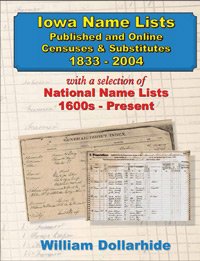 Beispielbild fr Iowa Name Lists, Published and Online Censuses & Substitutes 1733-2004 with a selection of National Name Lists, 1600s  " Present zum Verkauf von Books From California