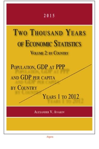 Stock image for Two Thousand Years of Economic Statistics, Years 1 - 2012: Population, GDP at PPP, and GDP Per Capita. Volume 2, by Country for sale by Doss-Haus Books