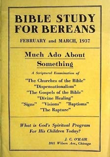 Stock image for Bible Study For Bereans (February and March 1937) for sale by GF Books, Inc.