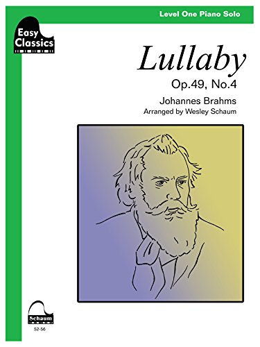 Imagen de archivo de Easy Classics -- Lullaby, Op. 49, No. 4: Level 1, Sheet (Schaum Publications: Easy Classics) a la venta por Teachers Discount Music