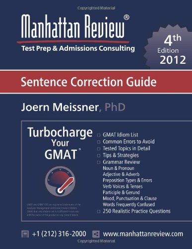 Beispielbild fr Manhattan Review GMAT Sentence Correction Guide [4th Edition]: Turbocharge your GMAT zum Verkauf von medimops