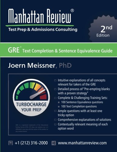 Stock image for Manhattan Review GRE Sentence Equivalence & Text Completion [2nd Edition]: Turbocharge your Prep for sale by SecondSale