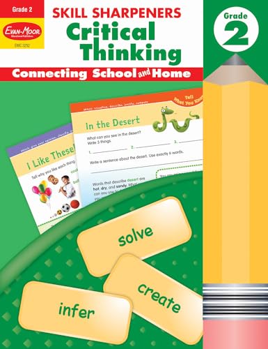 Stock image for Evan-Moor Skill Sharpeners Critical Thinking, Grade 2 Workbook, Problem Solving Skills, Fun Activities, Higher-Order, Open-Ended Questions and Challenges, Science, Math, Social Studies, Language Arts for sale by ZBK Books