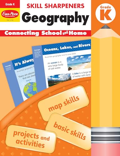 Imagen de archivo de Evan-Moor Skill Sharpeners: Geography Grade K Student Edition Supplemental or homeschool Activity Book, Basic Map Skills a la venta por Zoom Books Company