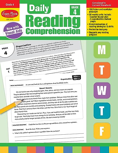 Stock image for Evan-Moor Daily Reading Comprehension, Grade 4 - Homeschooling & Classroom Resource Workbook, Reproducible Worksheets, Teaching Edition, Fiction and Nonfiction, Lesson Plans, Test Prep for sale by Greenway
