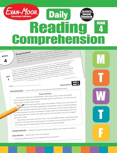 9781629384771: Evan-Moor Daily Reading Comprehension, Grade 4 - Homeschooling & Classroom Resource Workbook, Reproducible Worksheets, Teaching Edition, Fiction and Nonfiction, Lesson Plans, Test Prep