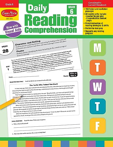 Stock image for Evan-Moor Daily Reading Comprehension, Grade 6 - Homeschooling Classroom Resource Workbook, Reproducible Worksheets, Teaching Edition, Fiction and Nonfiction, Lesson Plans, Test Prep for sale by KuleliBooks