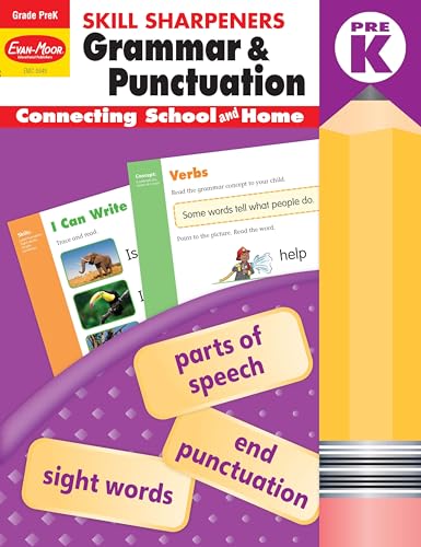 Stock image for Evan-Moor Skill Sharpeners Grammar and Punctuation Grade Pre-K, Color Activity Book - Supplemental Homeschool Workbook for sale by ZBK Books