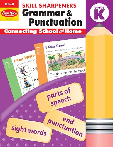 Stock image for Evan-Moor Skill Sharpeners Grammar and Punctuation Grade K, Full-Color Activity Book - Supplemental Homeschool Workbook for sale by ZBK Books