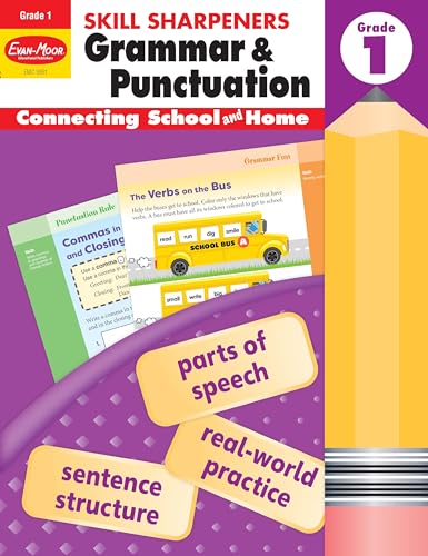 Stock image for Evan-Moor Skill Sharpeners Grammar and Punctuation Grade 1, Full-Color Activity Book - Supplemental Homeschool Workbook for sale by Seattle Goodwill