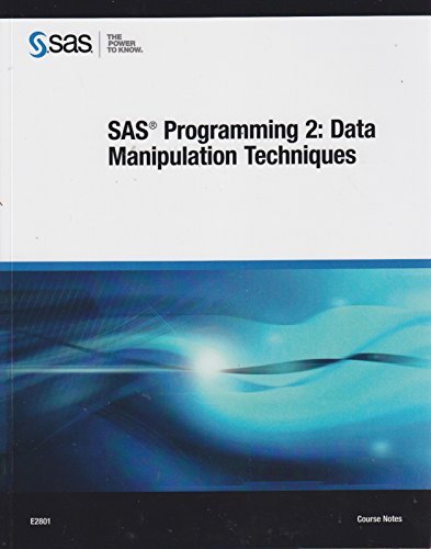 Stock image for SAS Programming 2: Data Manipulation Techniques for sale by HPB-Emerald