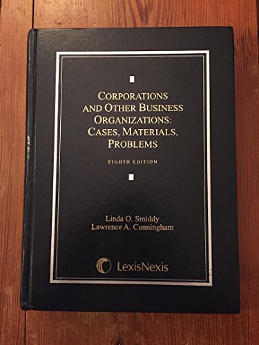 Beispielbild fr Corporations and Other Business Organizations : Cases, Materials, Problems zum Verkauf von Better World Books