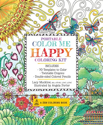 9781631061899: Portable Color Me Happy Coloring Kit: Includes Book, Colored Pencils and Twistable Crayons (7) (A Zen Coloring Book)