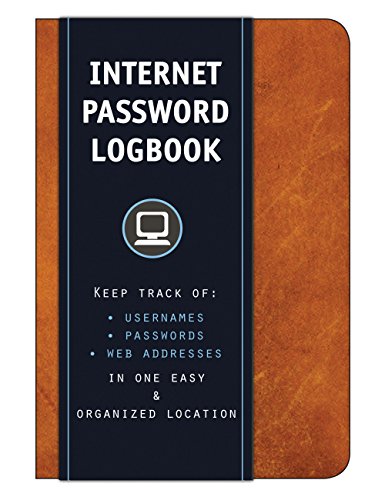 9781631061943: Internet Password Logbook (Cognac Leatherette): Keep track of: usernames, passwords, web addresses in one easy & organized location