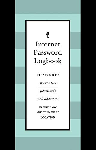 Imagen de archivo de Internet Password Logbook (Black Leatherette): Keep track of usernames, passwords, web addresses in one easy and organized location a la venta por Bookmonger.Ltd