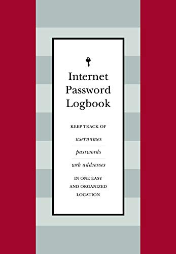 Imagen de archivo de Internet Password Logbook (Red Leatherette): Keep track of usernames, passwords, web addresses in one easy and organized location a la venta por Bookmonger.Ltd