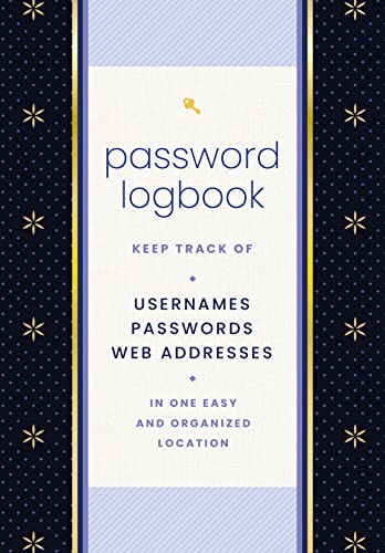 9781631069574: Password Logbook (Black & Gold): Keep Track of Usernames, Passwords, Web Addresses in One Easy and Organized Location
