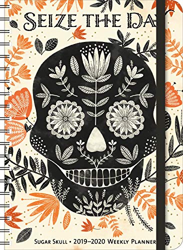 Sugar Skull 2019   2020 On the Go Weekly Planner  17 Month Calendar with Pocket  Aug 2019   Dec 2020  5  x 7  closed   No Binding  