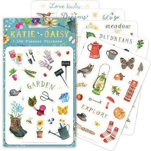 Stock image for Katie Daisy Planner Stickers (6 unique sheets, 140 stickers): Garden Pack for sale by GF Books, Inc.