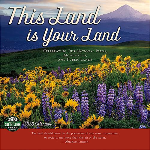 Stock image for This Land Is Your Land 2023 Wall Calendar: Celebrating Our National Parks, Monuments, and Public Lands | 12" x 24" Open | Amber Lotus Publishing for sale by Revaluation Books
