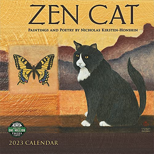 Beispielbild fr Zen Cat 2023 Wall Calendar | Meditational Art by Nicholas Kirsten-Honshin | 12" x 24" Open | Amber Lotus Publishing zum Verkauf von Revaluation Books