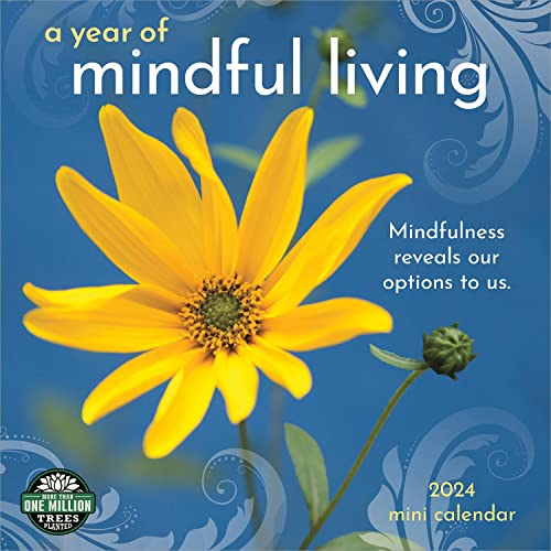 Stock image for A Year of Mindful Living 2024 Mini Wall Calendar | Compact 7" x 14" Open | Amber Lotus Publishing for sale by Books Unplugged