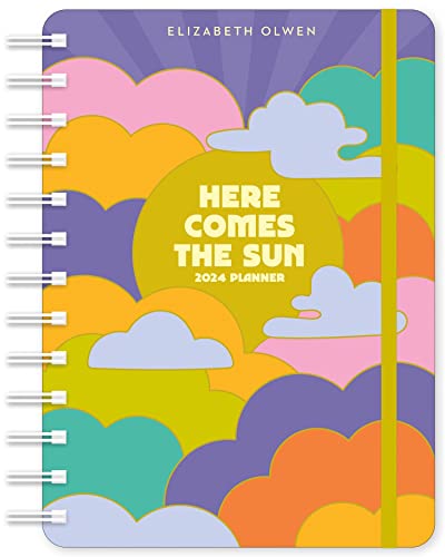 Stock image for Elizabeth Olwen 2024 Weekly Planner: Here Comes the Sun | Travel-Size 12-Month Calendar | Compact 5" x 7" | Flexible Cover, Wire-O Binding, Elastic Closure, Inner Pockets for sale by Better World Books