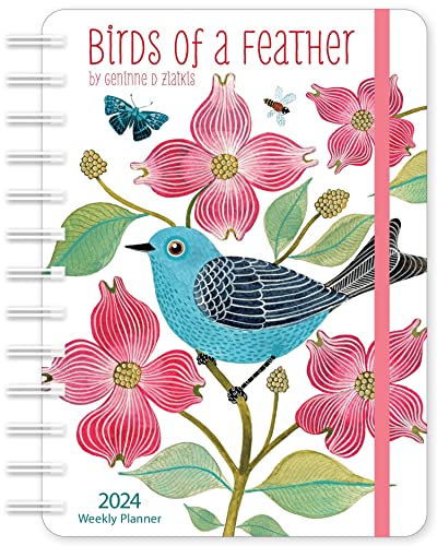 9781631369681: Geninne Zlatkis 2024 Weekly Planner: Birds of a Feather | Travel-Size 12-Month Calendar | Compact 5" x 7" | Flexible Cover, Wire-O Binding, Elastic Closure, Inner Pockets