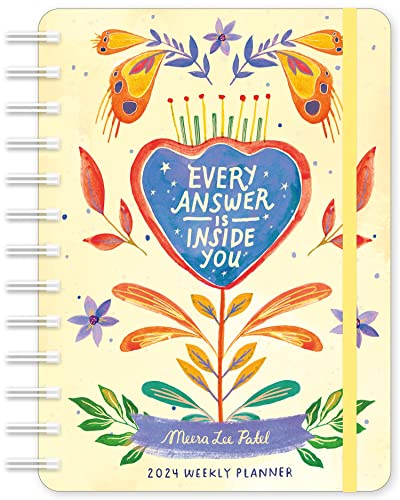 Stock image for Meera Lee Patel 2024 Weekly Planner: Every Answer Is Inside You | Travel-Size 12-Month Calendar | Compact 5 x 7 | Flexible Cover, Wire-O Binding, Elastic Closure, Inner Pockets for sale by Upward Bound Books