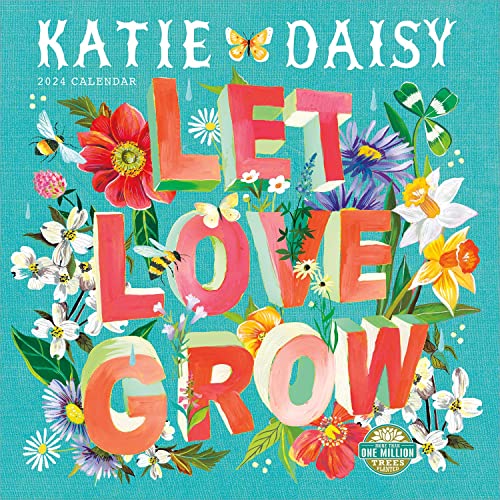 Stock image for Katie Daisy 2024 Wall Calendar: Let Love Grow | 12" x 24" Open | Amber Lotus Publishing for sale by HPB-Blue