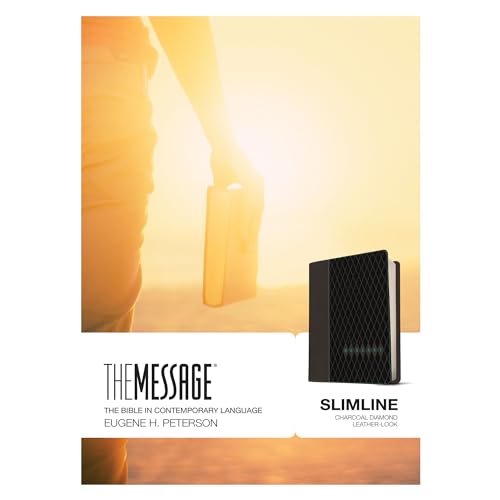 Stock image for The Message Slimline (Leather-Look, Charcoal/Black): The Bible in Contemporary Language for sale by Half Price Books Inc.
