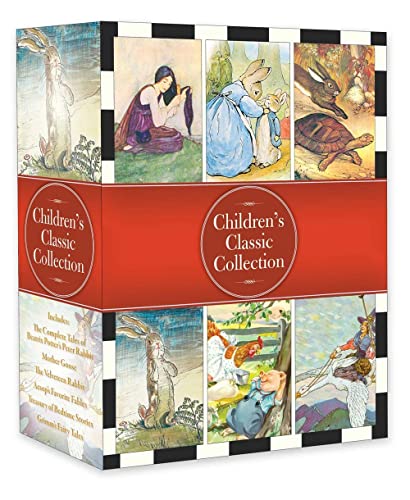 Stock image for Children's Classic Collection: Six Volumes - The Complete Tales of Beatrix Potter's Peter Rabbit, Mother Goose, The Velveteen Rabbit, Aesop's Favorite Fables, Treasury of Bedtime Stories, & Grimm's Fairy Tales. (Slip-cased) for sale by Powell's Bookstores Chicago, ABAA