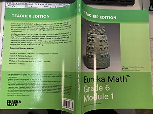 Stock image for Eureka Math Grade 6 Module 1 Teacher Edition, Ratios and Unit Rates for sale by Booksaver4world
