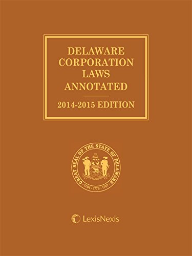9781632816771: Delaware Corporation Laws Annotated with CD-ROM (2