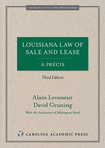 Beispielbild fr Louisiana Law of Sale and Lease A Pr?cis zum Verkauf von TextbookRush