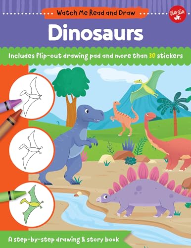 Imagen de archivo de Watch Me Read and Draw: Dinosaurs: A step-by-step drawing & story book - Includes flip-out drawing pad and more than 30 stickers a la venta por SecondSale