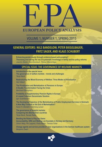Beispielbild fr European Policy Analysis, Volume 1, Number 1: Europe's Welfare Policies: The Frayed Safety Net zum Verkauf von medimops