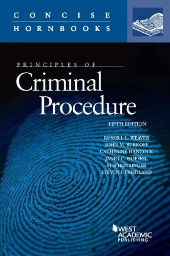 Beispielbild fr Principles of Criminal Procedure (Concise Hornbook Series) zum Verkauf von KuleliBooks