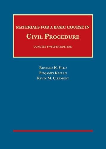 Imagen de archivo de Materials for a Basic Course in Civil Procedure, Concise (University Casebook Series) a la venta por HPB-Red