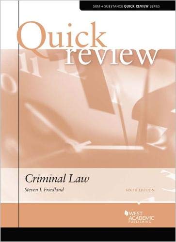 Stock image for Quick Review of Criminal Law (Quick Reviews) for sale by BooksRun