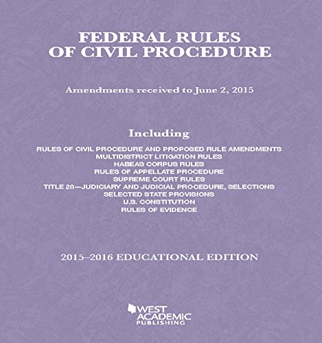 Stock image for Federal Rules of Civil Procedure, 2015-2016 Educational Edition (Selected Statutes) for sale by ThriftBooks-Atlanta