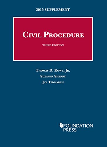 Beispielbild fr Civil Procedure, 3d, 2015 Supplement zum Verkauf von Better World Books