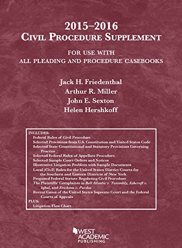 9781634596176 Civil Procedure Supplement For Use With