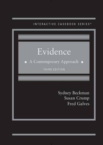 Beispielbild fr Evidence: A Contemporary Approach - ICB (Interactive Casebook Series) zum Verkauf von HPB-Red
