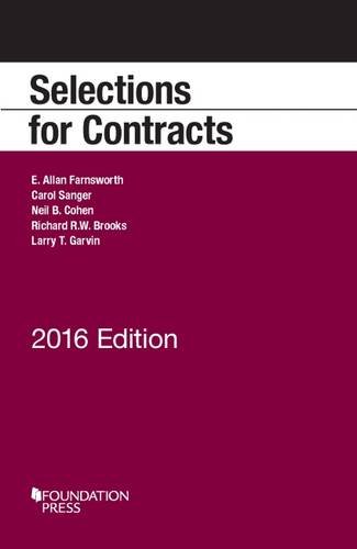 Imagen de archivo de Selections for Contracts: 2016 Edition (Selected Statutes) a la venta por SecondSale