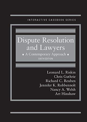 Beispielbild fr Dispute Resolution and Lawyers, A Contemporary Approach (Interactive Casebook Series) zum Verkauf von BooksRun