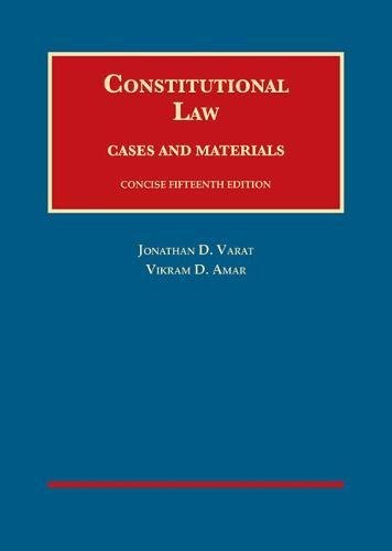 Beispielbild fr Constitutional Law, Cases and Materials, Concise zum Verkauf von Better World Books