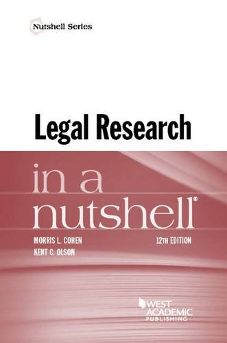 Beispielbild fr Legal Research in a Nutshell zum Verkauf von Better World Books
